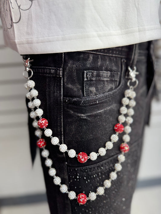 WHITE RED POCKET CHAIN